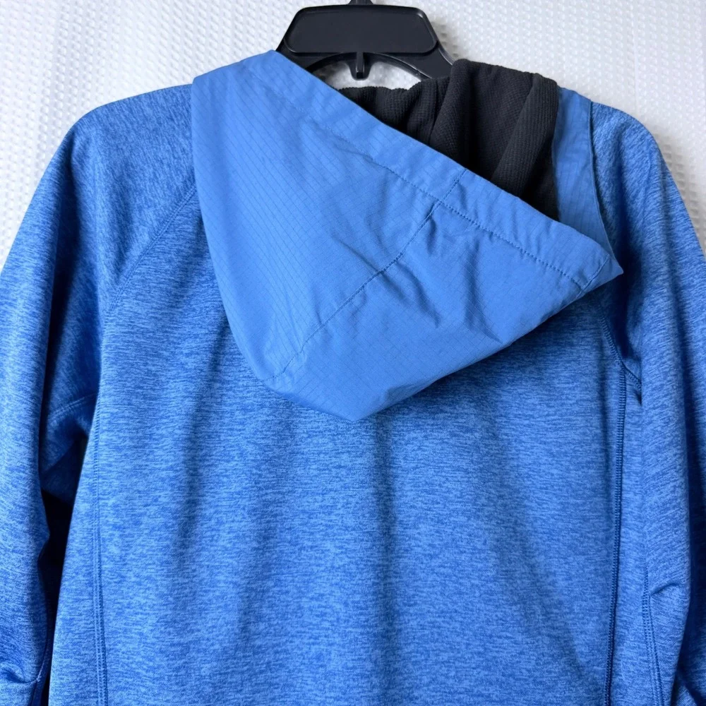 Athletic Works Full Zip Hoodie Boys Medium Blue Heathered DriWorks Fleece Jacket